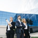 group-architects-front-modern-building
